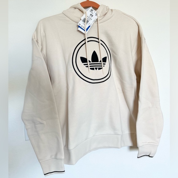 ADIDAS ORIGINALS Boyfriend OVERTHE-HEAD CIRCLE LOGO Fall Winter HOODIE Sz XS New - Picture 3 of 6